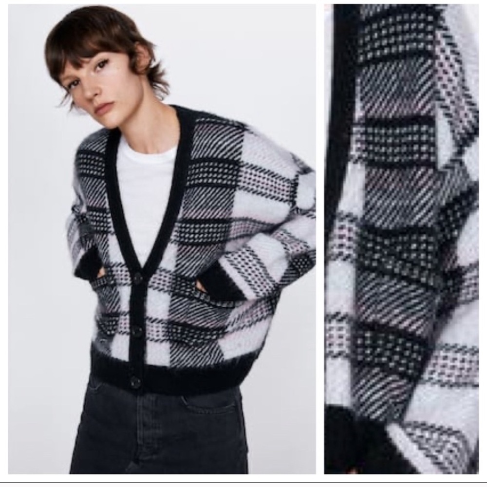 Zara Plaid Cardigan